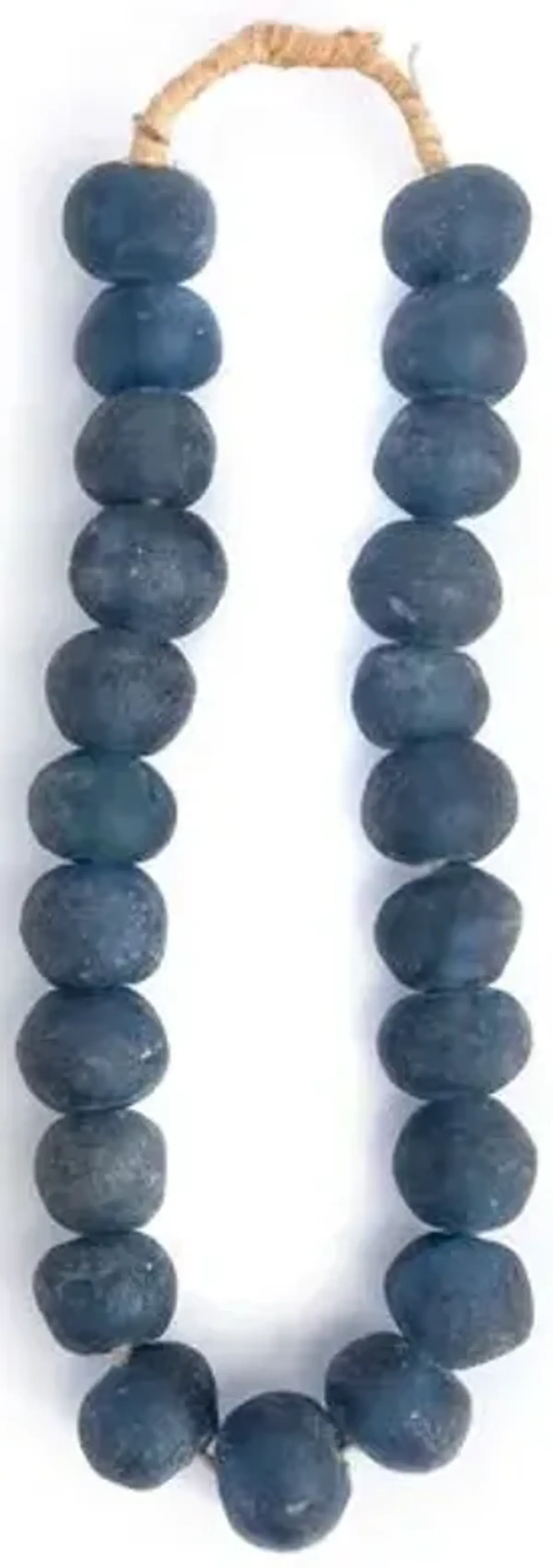 15" Ghanaian Glass Bead Strand - Blue - Ngala Trading Co.