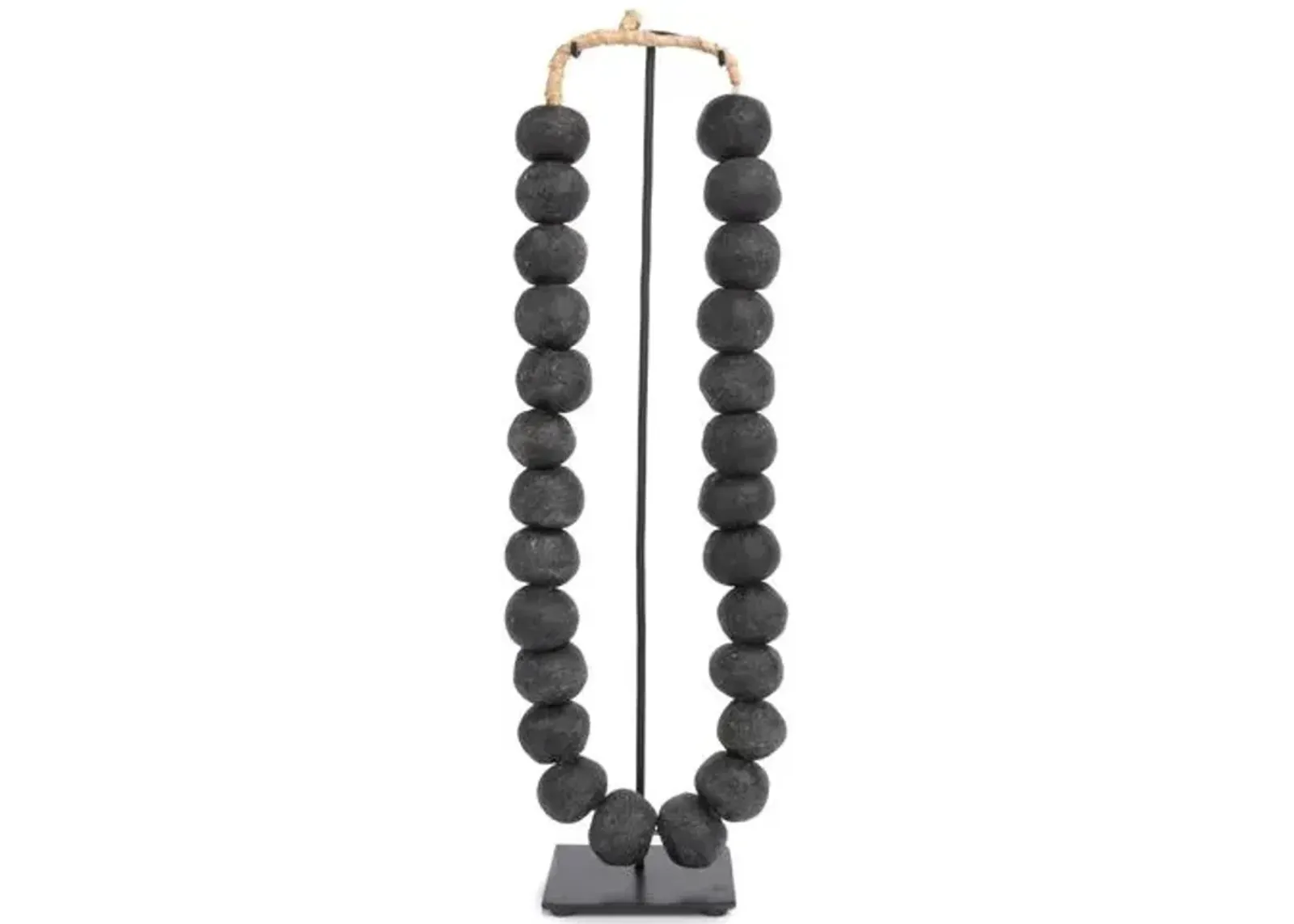 17" Ghanaian Glass Beads with Stand - Black - Ngala Trading Co.