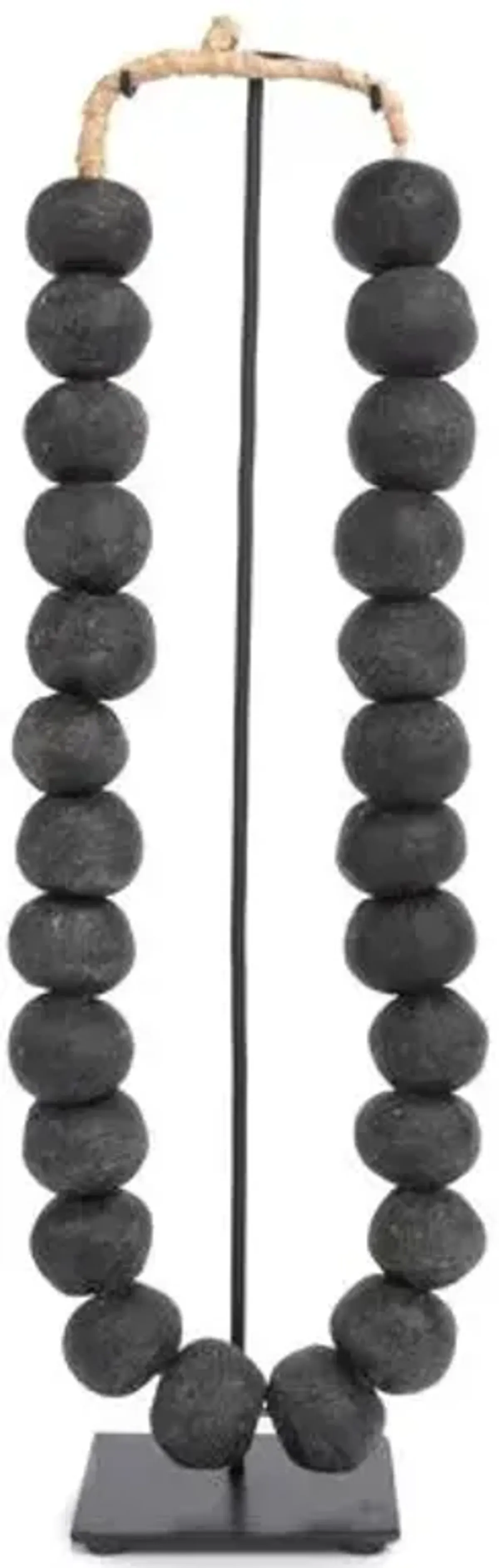 17" Ghanaian Glass Beads with Stand - Black - Ngala Trading Co.