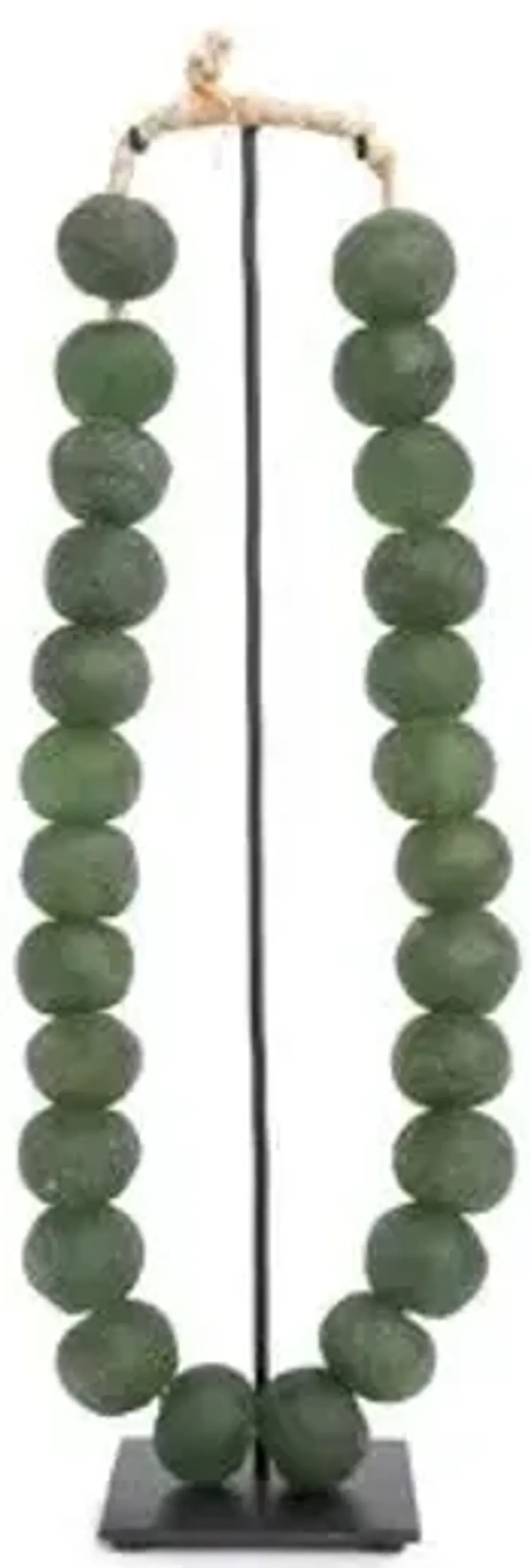 17" Ghanaian Glass Beads with Stand - Green - Ngala Trading Co.