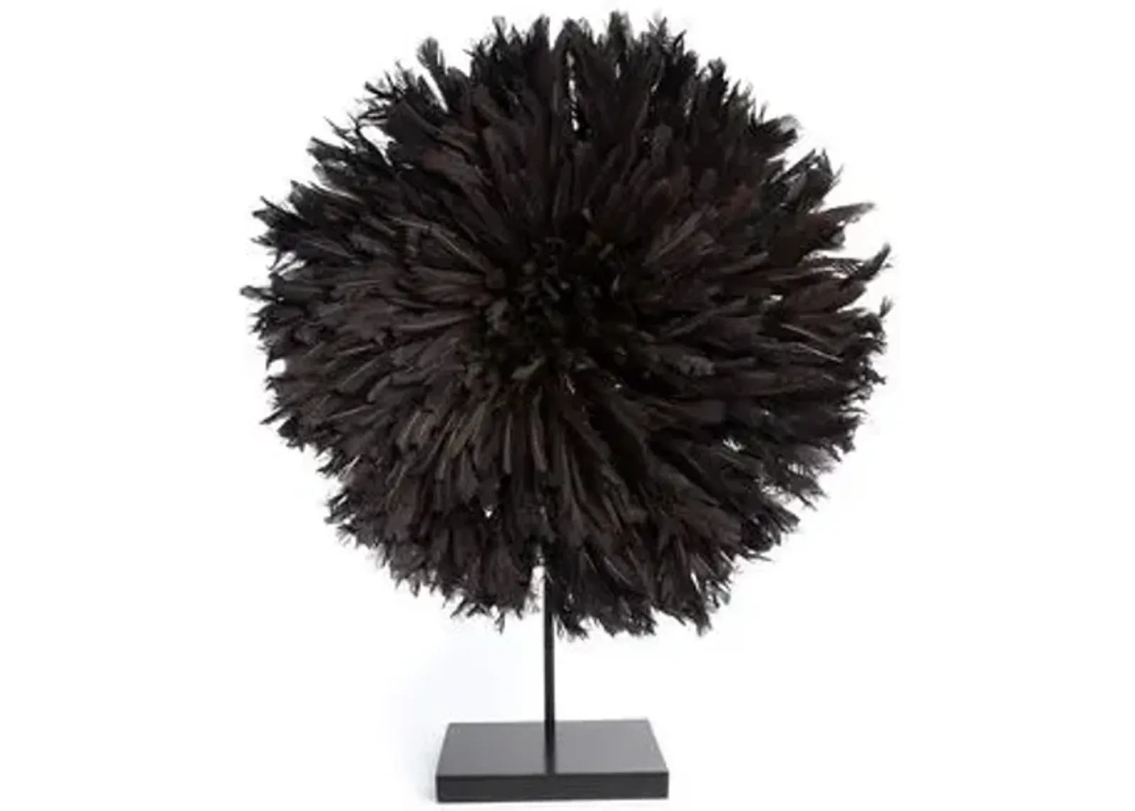 26" Juju Feather Hat with Stand - Black - Ngala Trading Co.