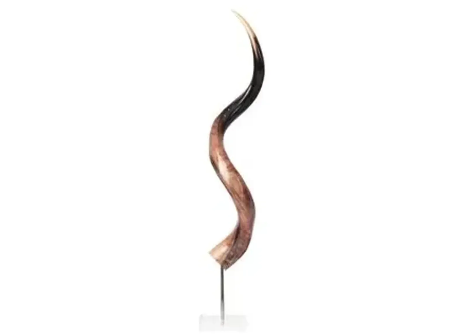 31" Kudu Horn on Stand - Polished Natural - Ngala Trading Co. - Brown