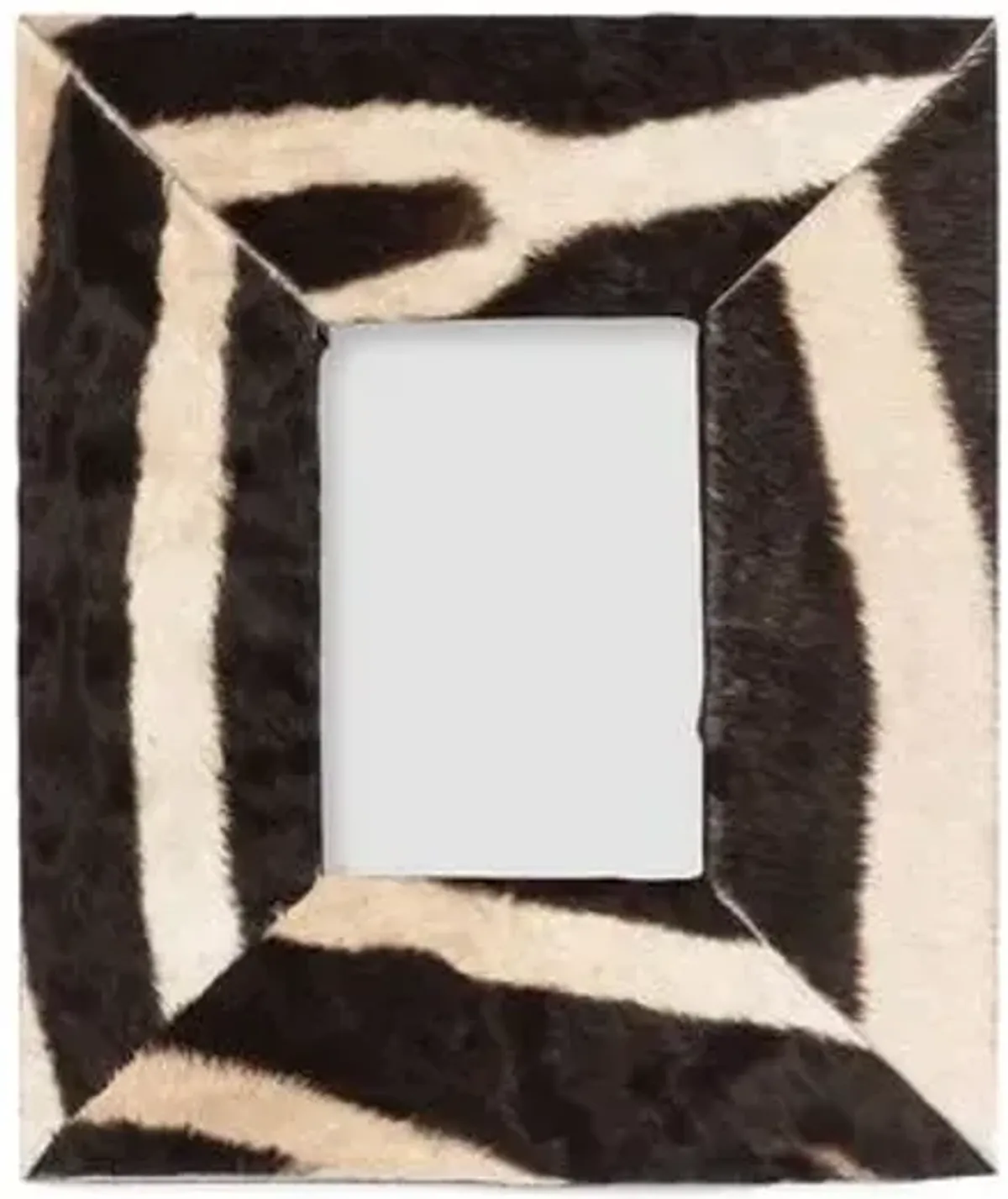 5x7 Zebra Hide Frame - Black/Natural - Ngala Trading Co.