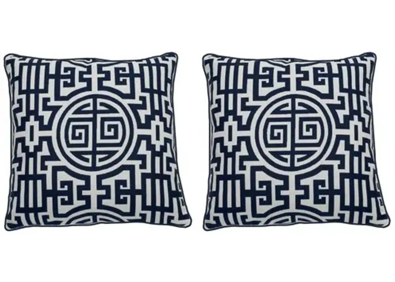 Nobu Outdoor Pillow - Indigo/White - Wendy Jane