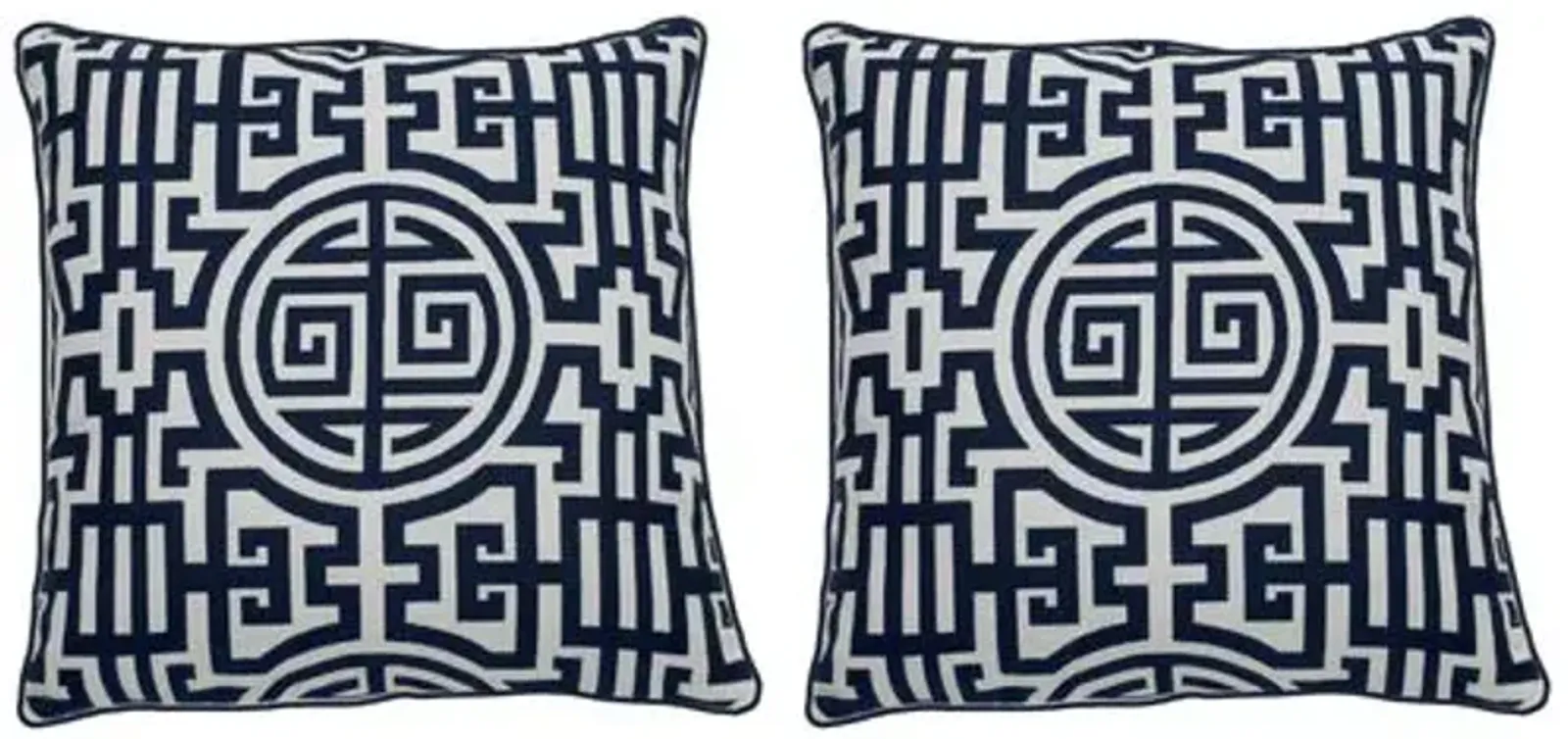 Nobu Outdoor Pillow - Indigo/White - Wendy Jane