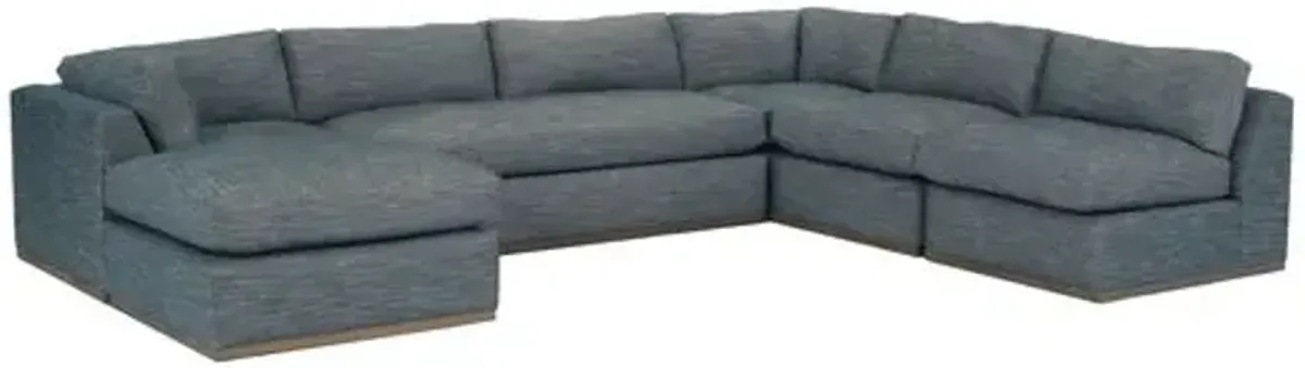 Pratt Crypton 5-Pc Sectional - Blue