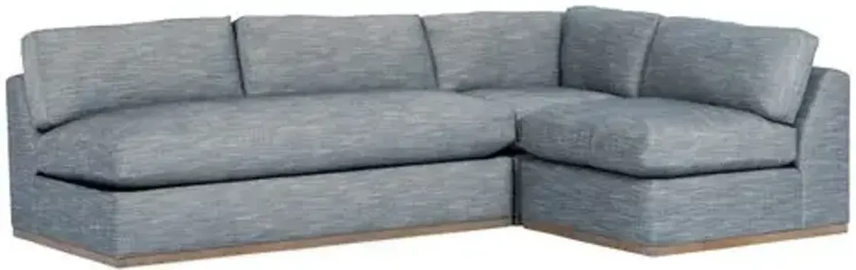 Pratt Crypton 3-Pc Sleeper Sectional - Blue