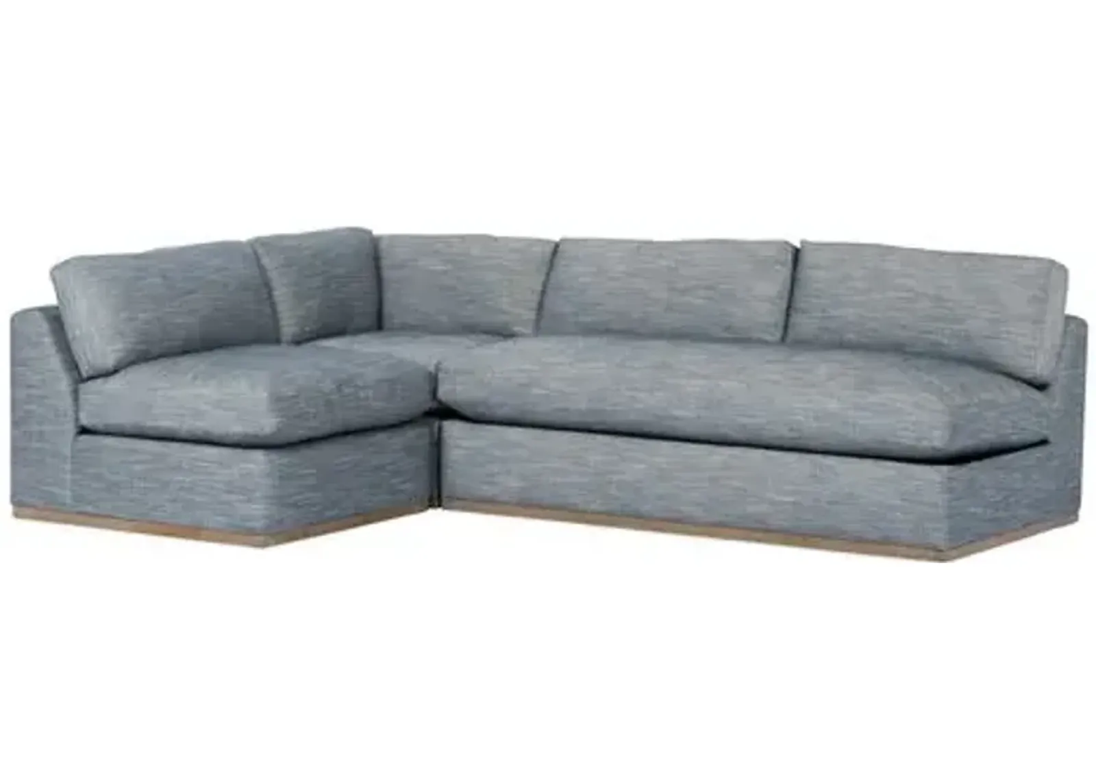 Pratt Crypton 3-Pc Sleeper Sectional - Blue