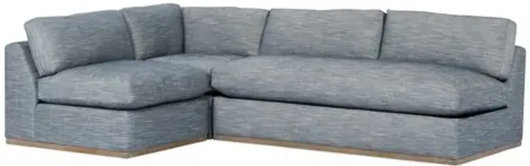 Pratt Crypton 3-Pc Sleeper Sectional - Blue