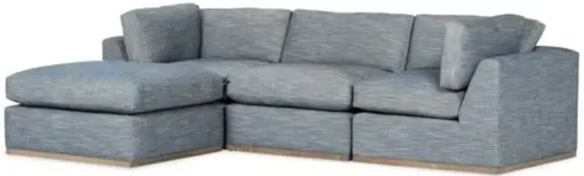 Pratt Crypton 4-Pc Reversible Sectional - Blue