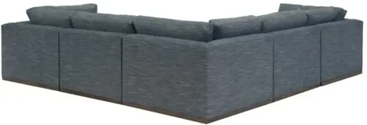 Pratt Crypton L-Shaped Sectional - Blue