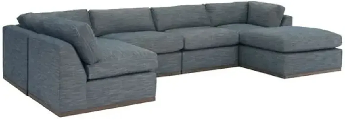 Pratt Crypton U-Shaped Sectional - Blue