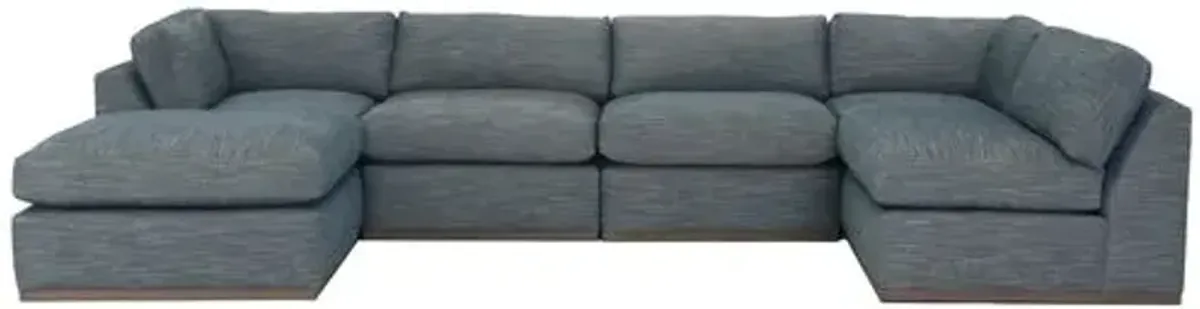 Pratt Crypton U-Shaped Sectional - Blue