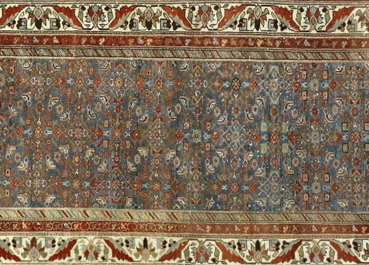 1930s Persian Runner - 3'7"x 15'10" - Nalbandian - Blue