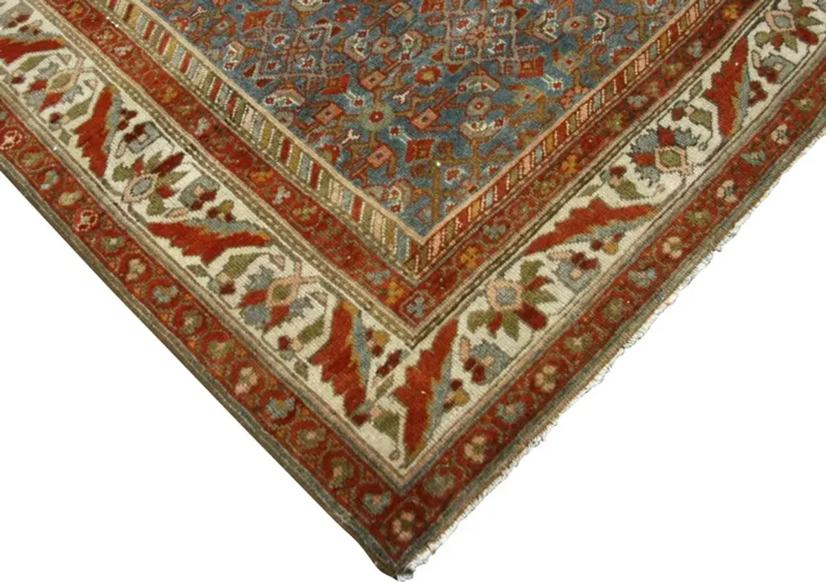 1930s Persian Runner - 3'7"x 15'10" - Nalbandian - Blue