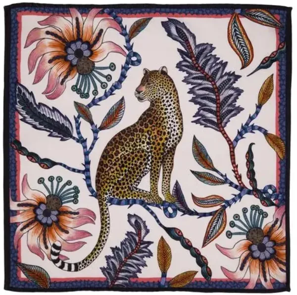 Set of 2 Ardmore Leopard Napkins,Frost - Ngala Trading Co. - Pink