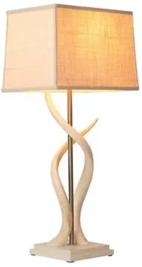 Double Kudu Horn Table Lamp - Cream - Ngala Trading Co.