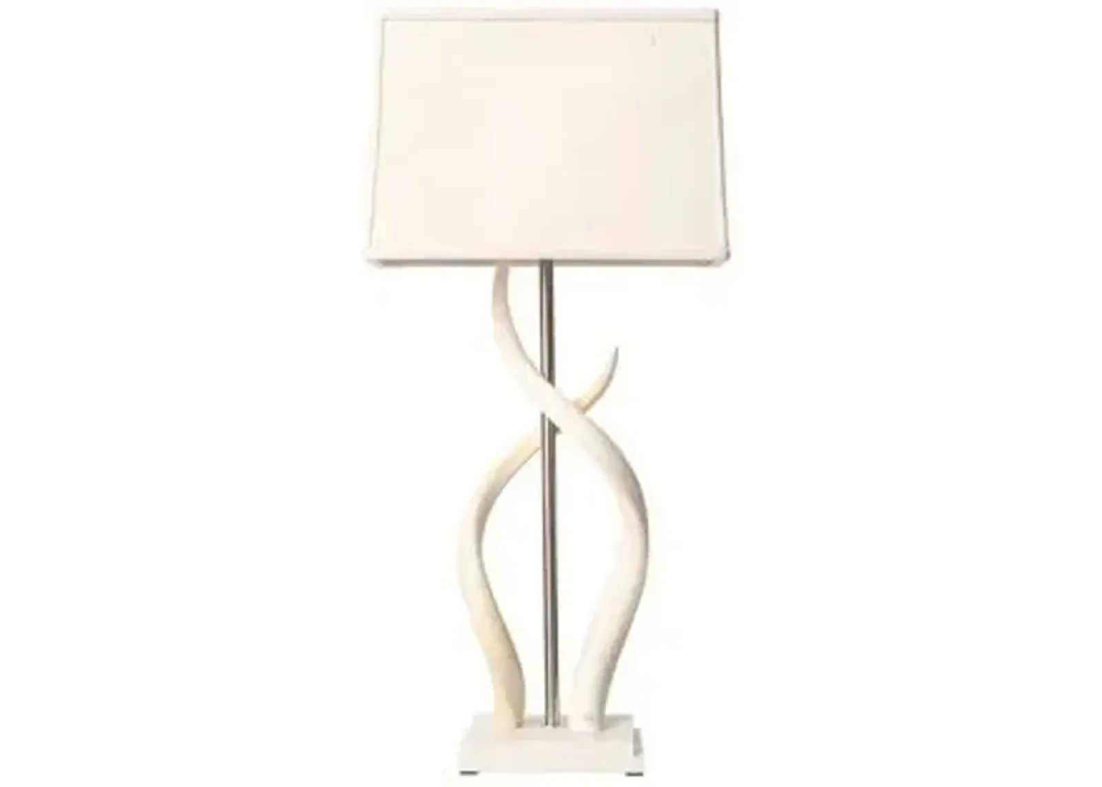 Double Kudu Horn Table Lamp - Cream - Ngala Trading Co.