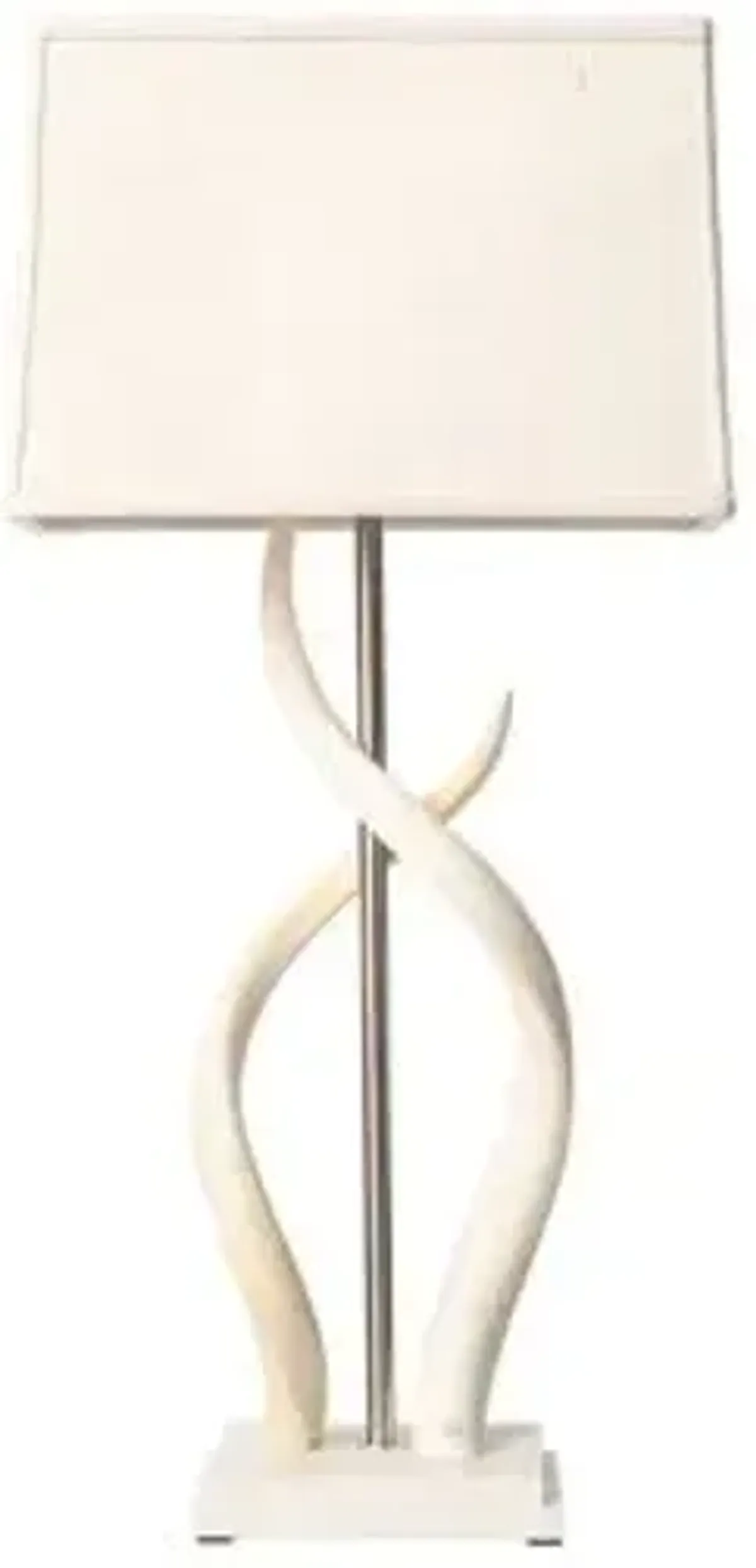 Double Kudu Horn Table Lamp - Cream - Ngala Trading Co.