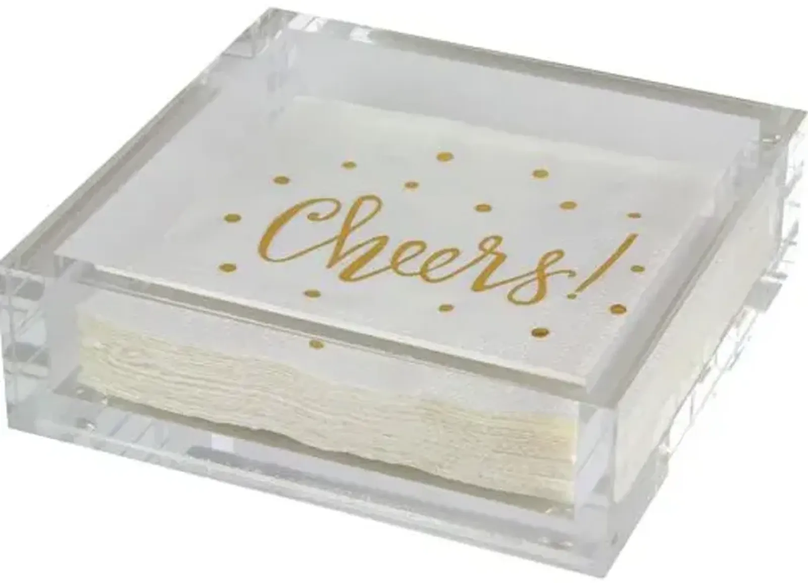 Lucite Cocktail Napkin Holder - Clear