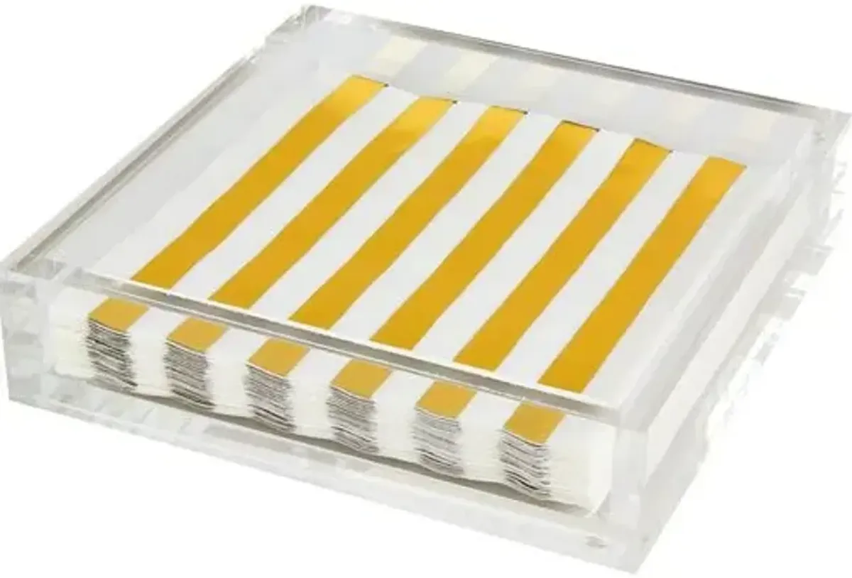 Lucite Sqaure Napkin Holder - Clear