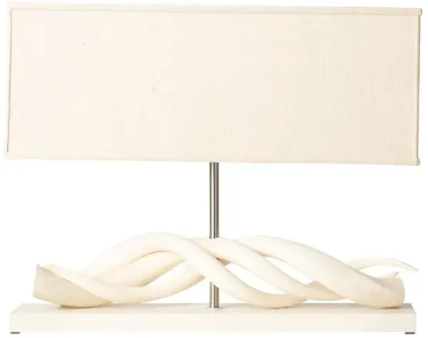 Kudu Horizontal Triple Inner Horn Table Lamp - Cream - Ngala Trading Co.