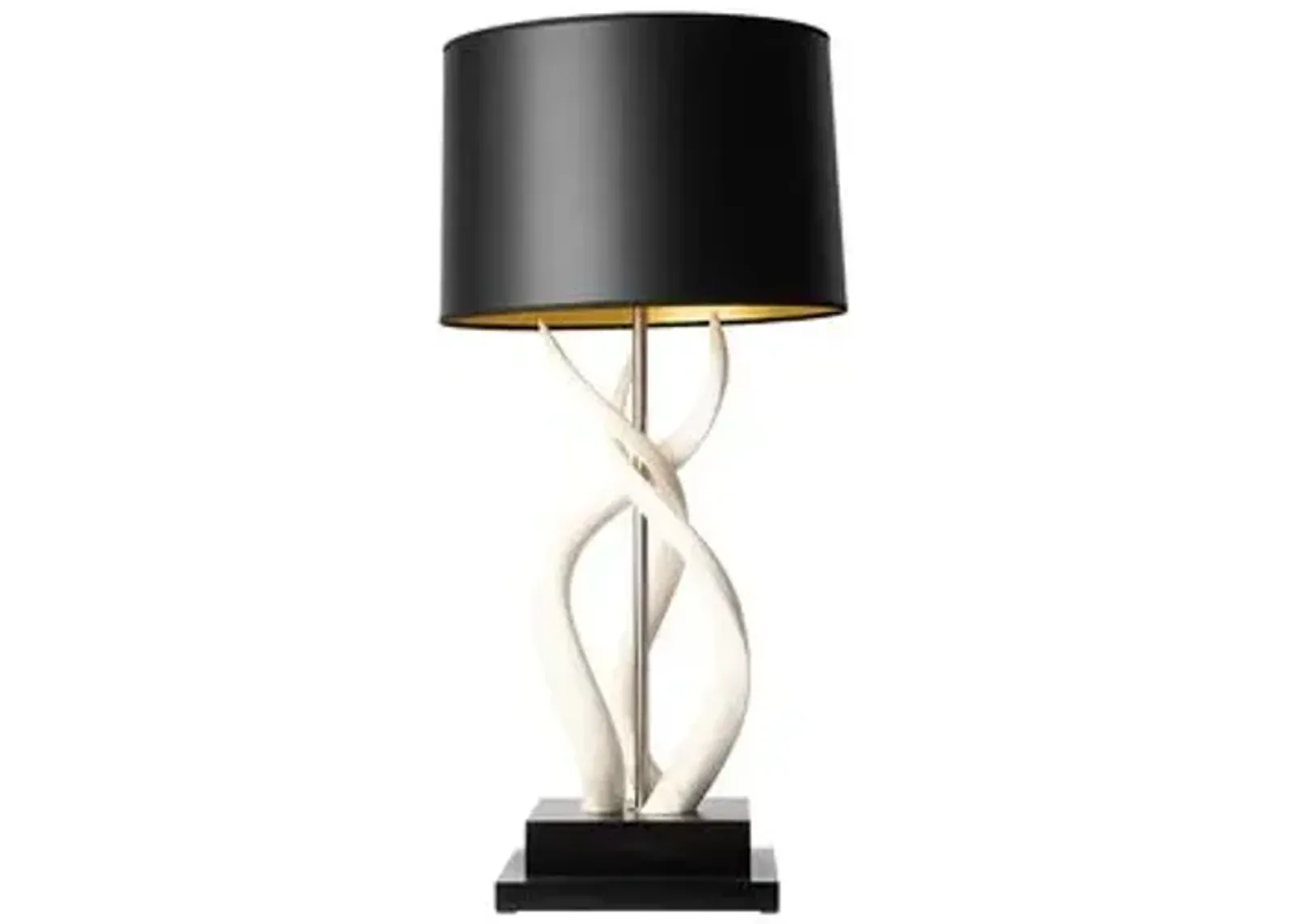 Triple Kudu Horn Table Lamp - Ebony - Ngala Trading Co.