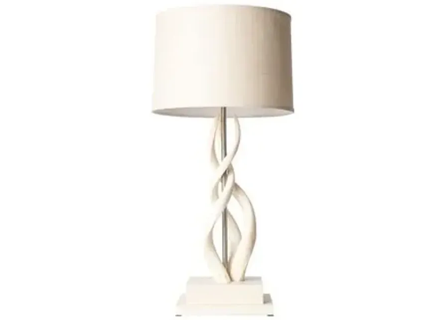 Triple Kudu Horn Table Lamp - Cream - Ngala Trading Co.