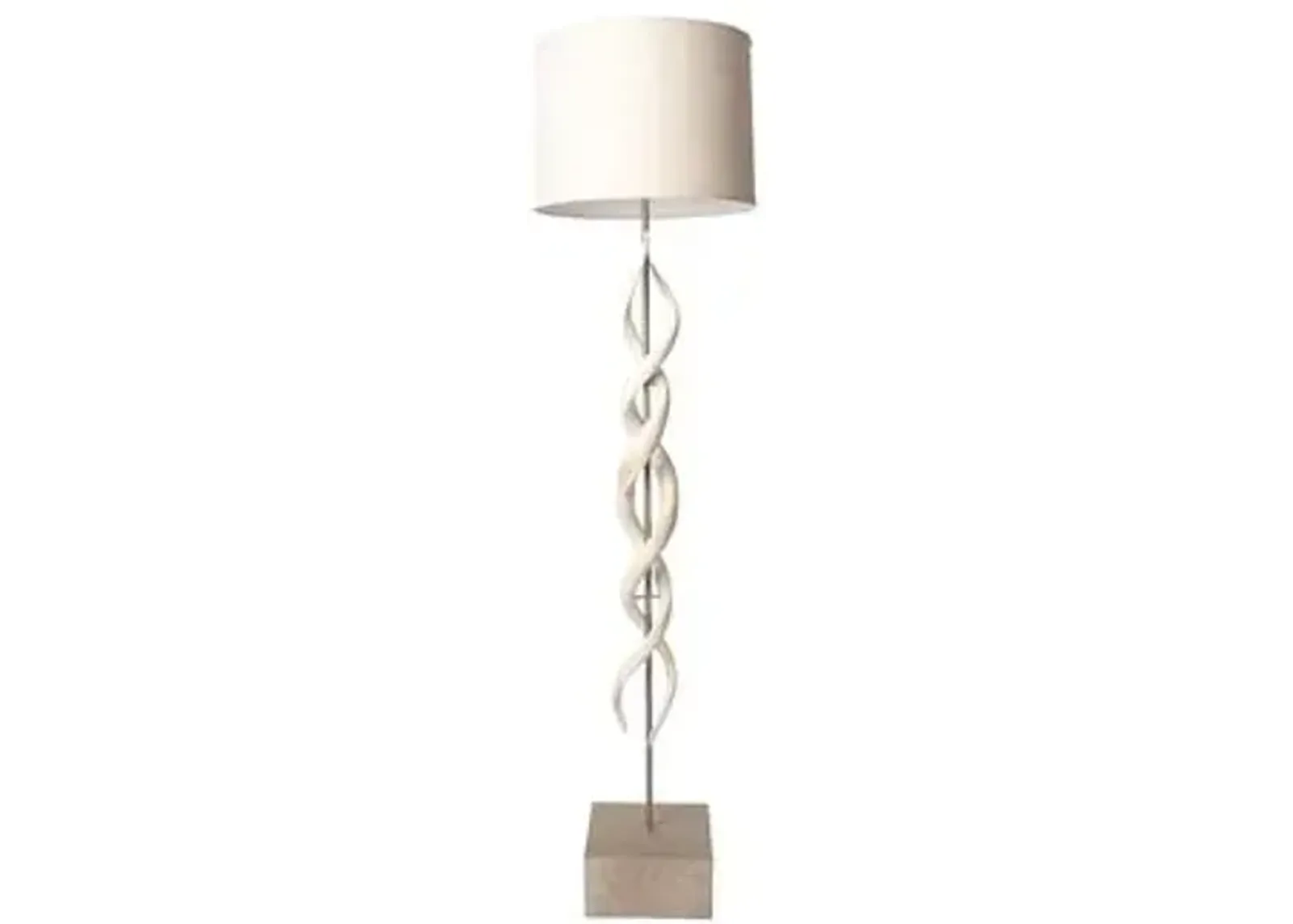 Deluxe Kudu Horn Twist Floor Lamp - Cream - Ngala Trading Co. - Handcrafted