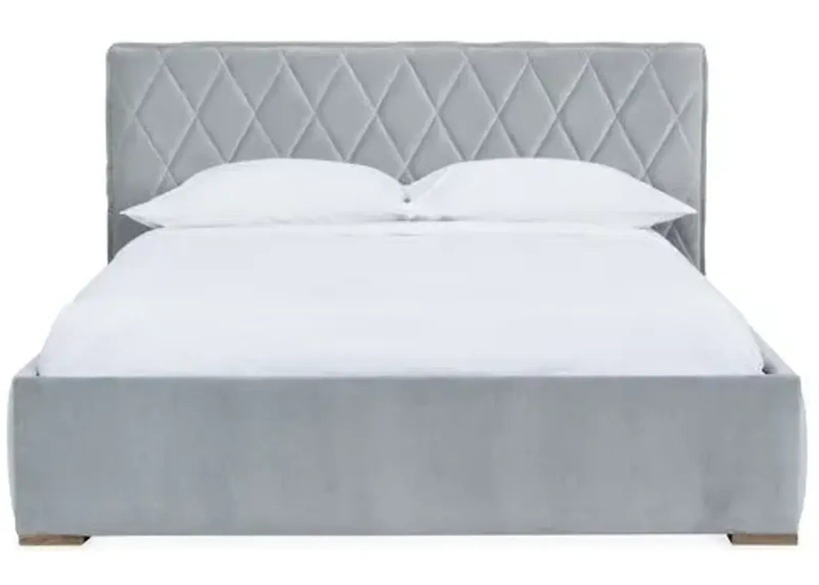 Rayna Velvet Platform Bed - Gray