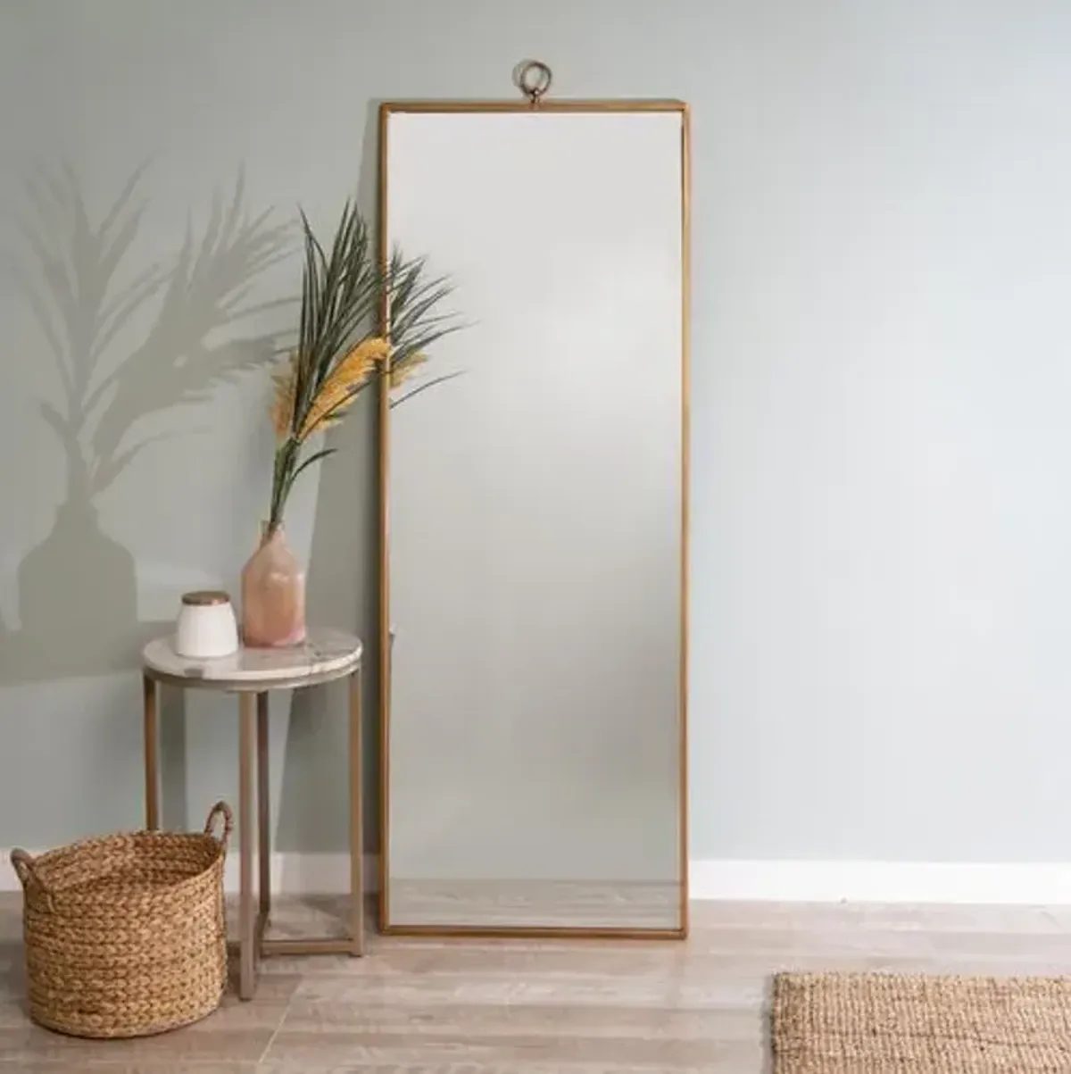 Leona Leaning Floor Mirror - Gold