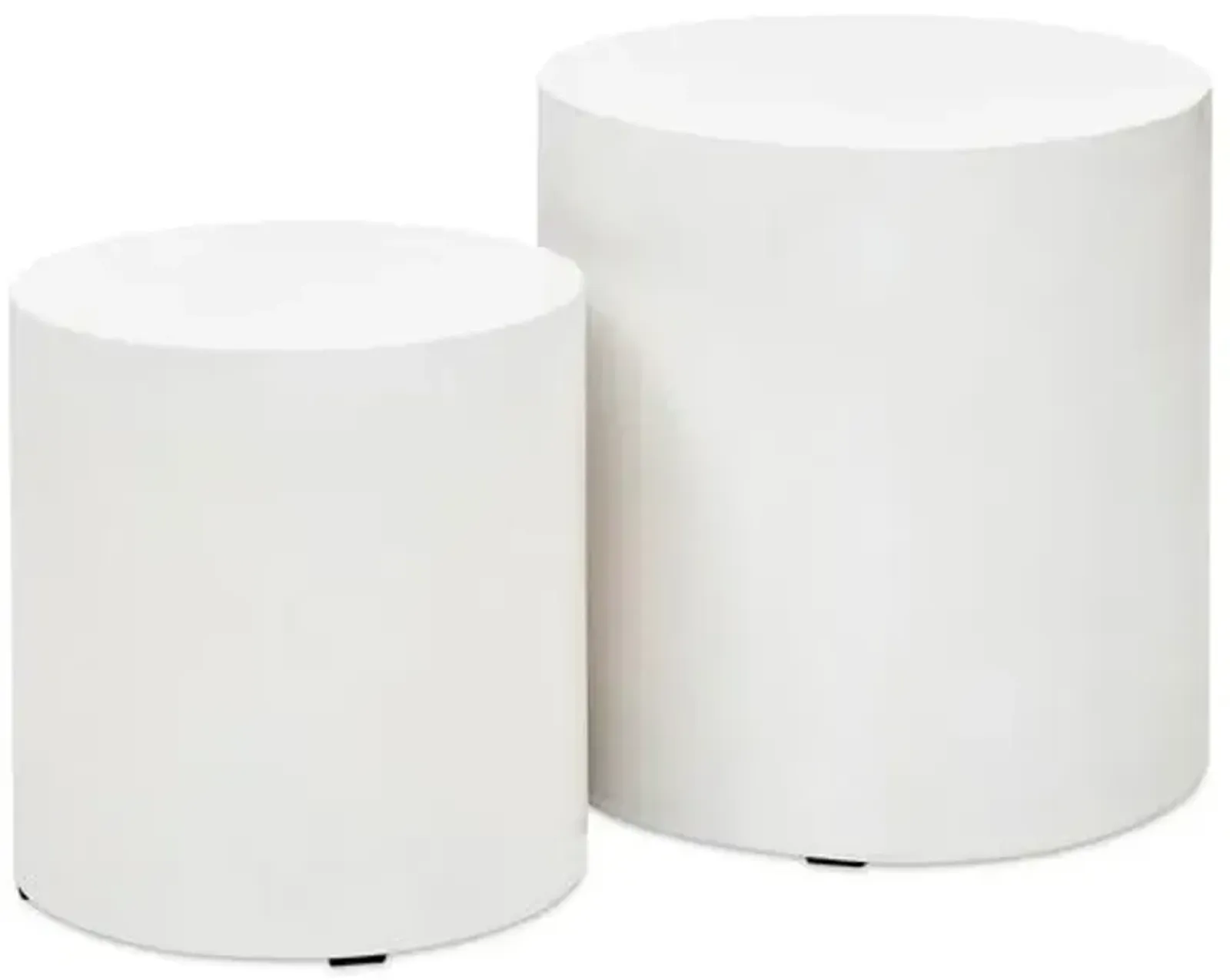 Set of 2 Elwood Pedestal Concrete Outdoor Side Tables