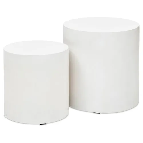 Set of 2 Nina Outdoor Side Tables - Ivory