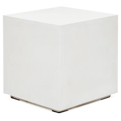 Elwood Bloc Concrete Outdoor Side Table - Ivory