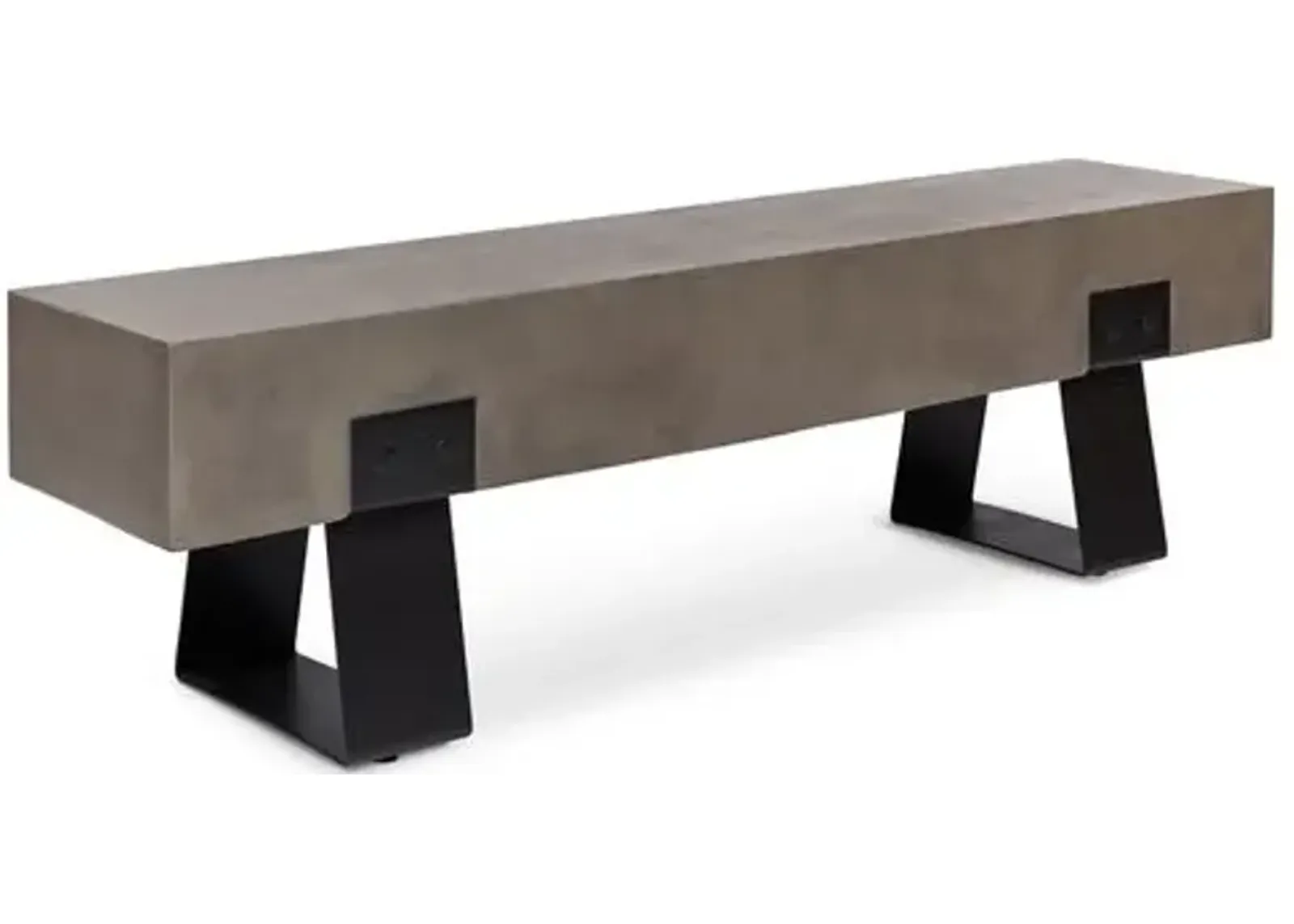 Elwood Industiral Concrete Outdoor Bench - Black/Gray