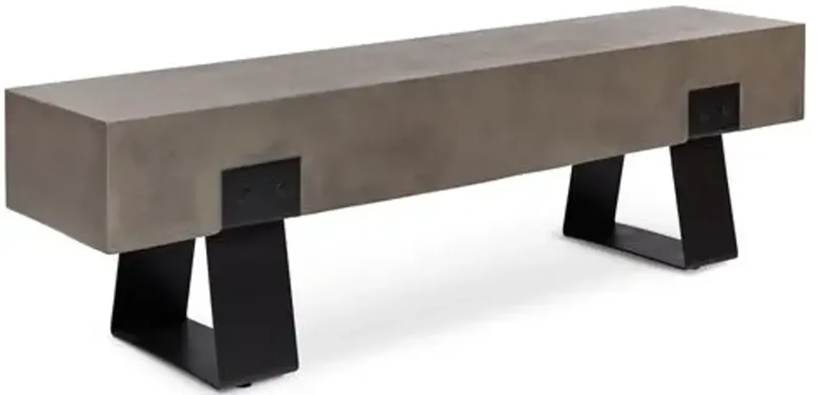 Elwood Industiral Concrete Outdoor Bench - Black/Gray