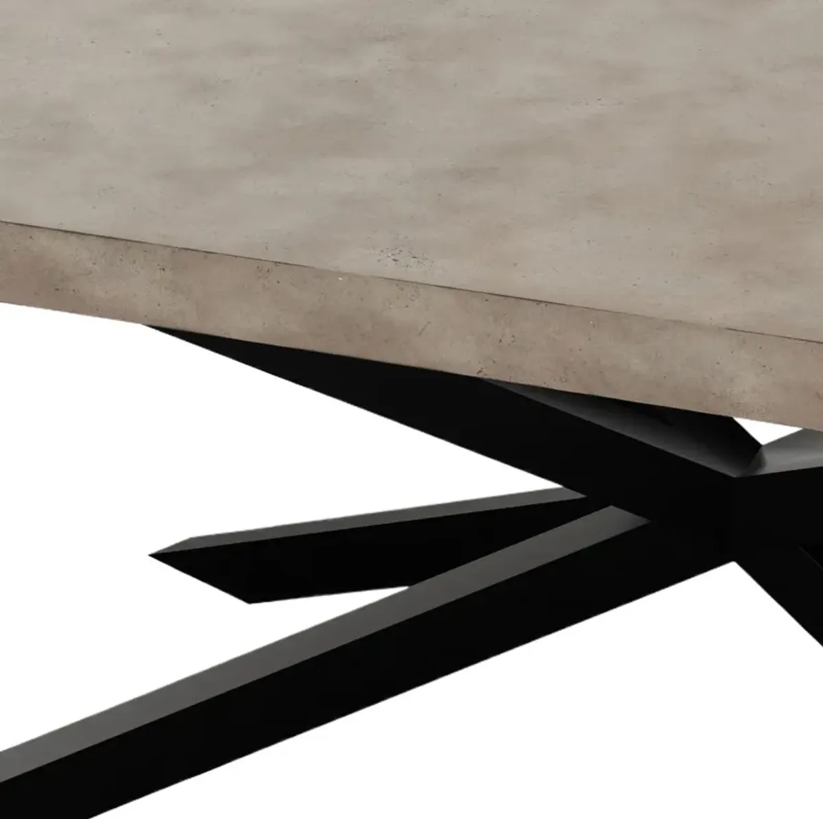 Elwood Industiral Outdoor Concrete Dining Table, Gray/Black