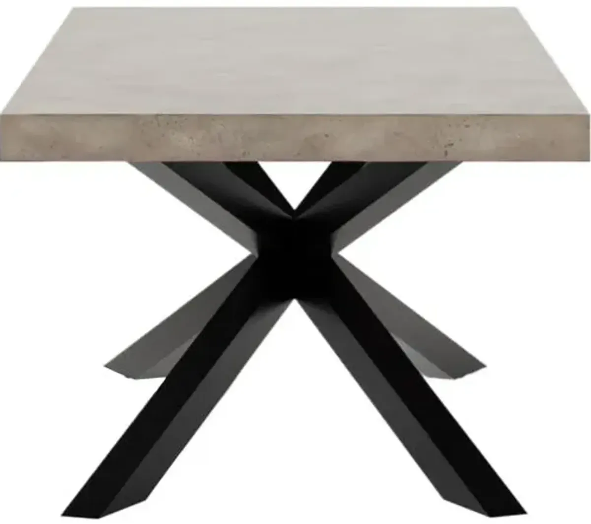 Elwood Industiral Outdoor Concrete Dining Table - Gray/Black