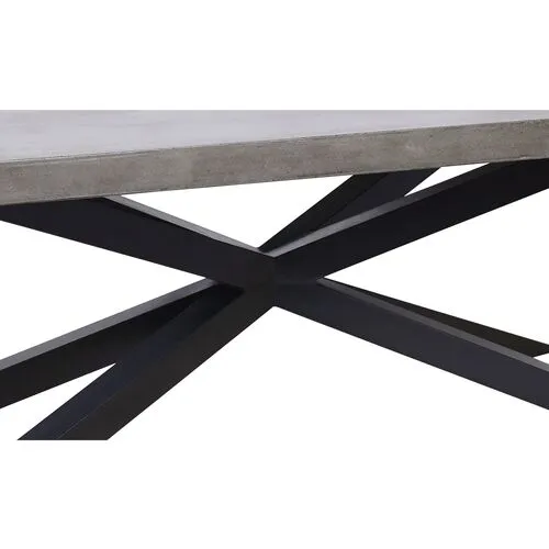 Elwood Industiral Outdoor Concrete Dining Table - Gray/Black