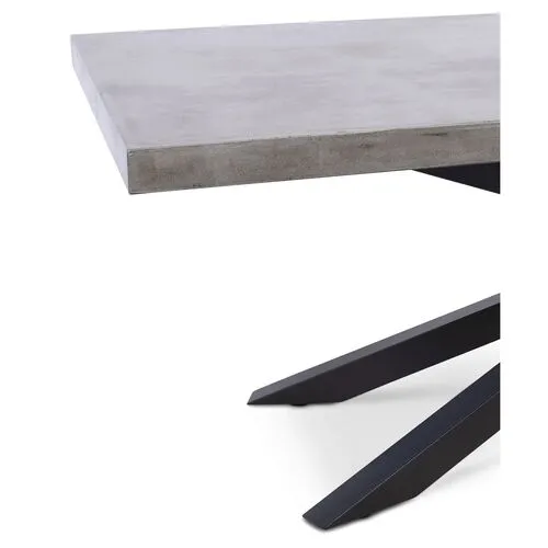 Baya Outdoor Concrete Dining Table - Gray/Black