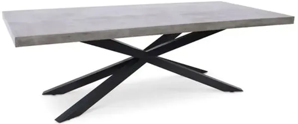 Elwood Industiral Outdoor Concrete Dining Table - Gray/Black