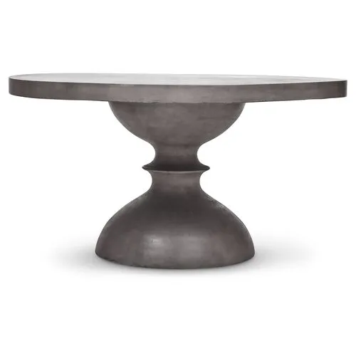 Elwood Spindle Concrete Outdoor Dining Table - Dark Gray