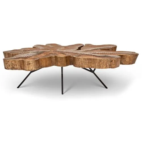 Franco Coffee Table - Antiqued Brass - Brown