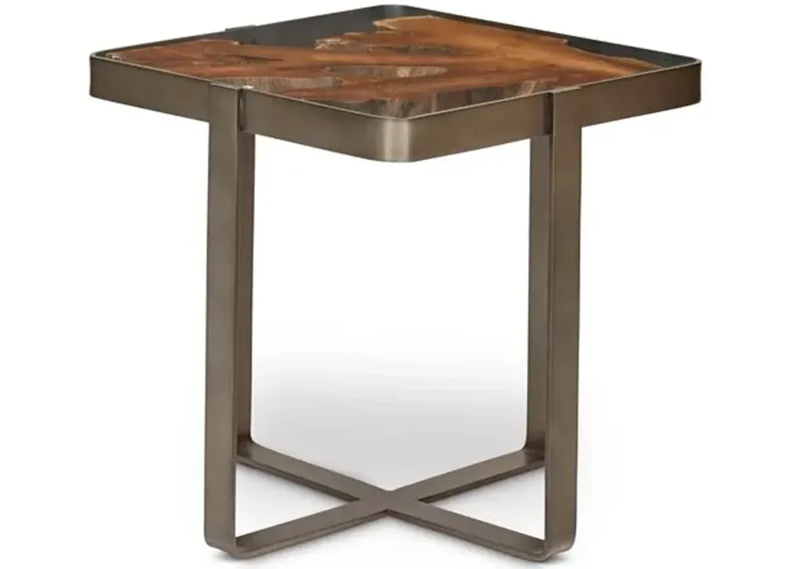 Candess Side Table - Teak/Gray