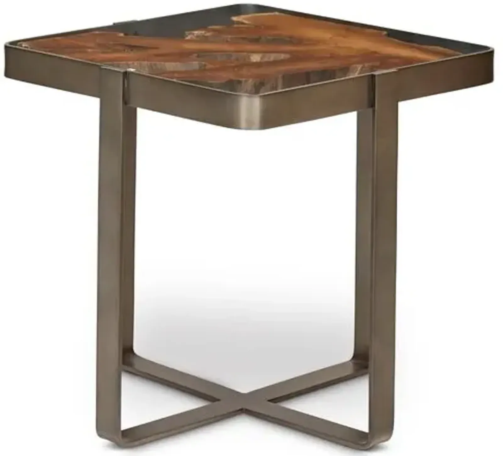 Candess Side Table - Teak/Gray