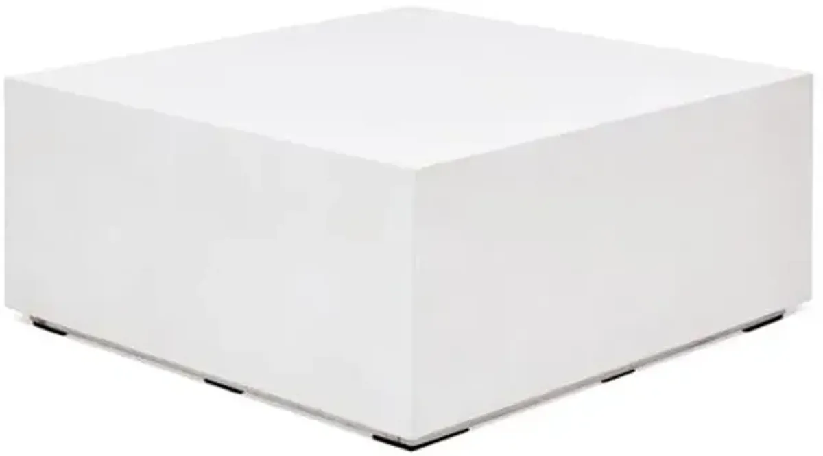 Elwood Square Concrete Outdoor Coffee Table - Ivory