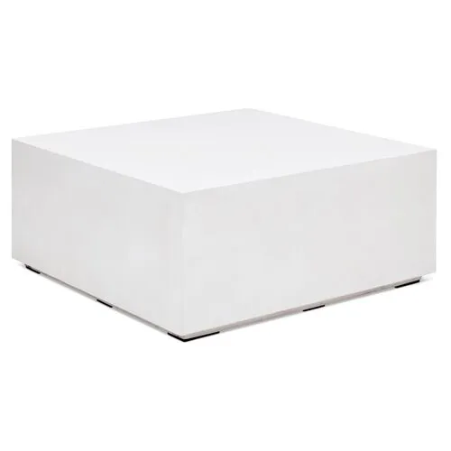 Elwood Square Concrete Outdoor Coffee Table - Ivory