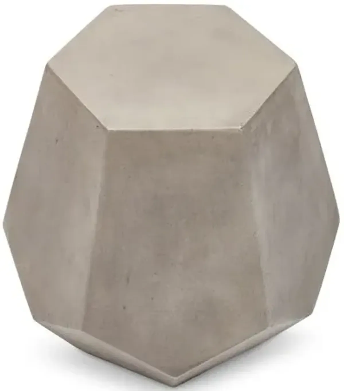 Artem Indoor/Outdoor Concrete Faceted Stool - Gray