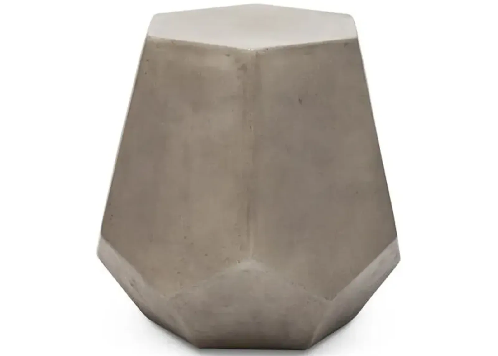 Artem Indoor/Outdoor Concrete Faceted Stool - Dark Gray