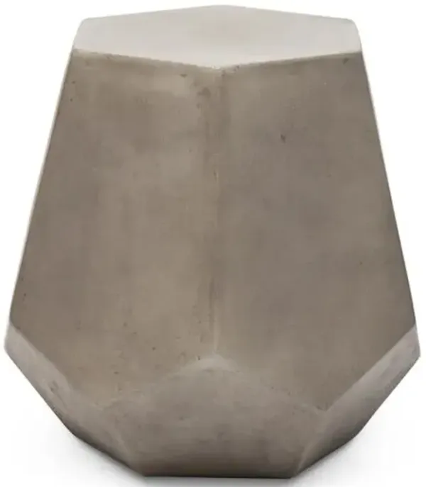 Artem Indoor/Outdoor Concrete Faceted Stool - Gray